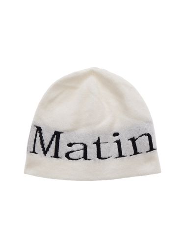 Logo Jacquard Short Beanie In White - Matin Kim - Modalova