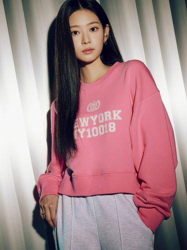 Graphic Crop Sweatshirt_Pink - CITYBREEZE - Modalova