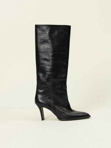 Leather Knee Boots_Black - KINDERSALMON - Modalova