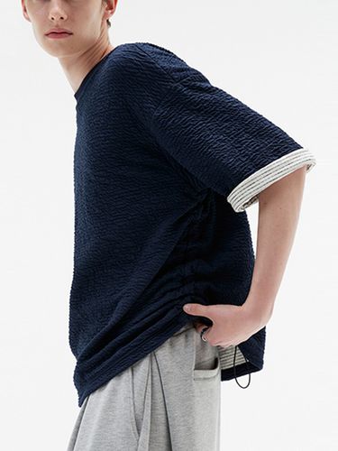 Double Texture String T-shirt Navy - DNSR - Modalova