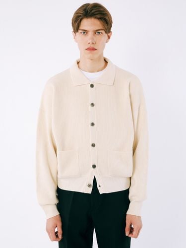 Basic Collar Knit Cardigan Cream - ESN - Modalova