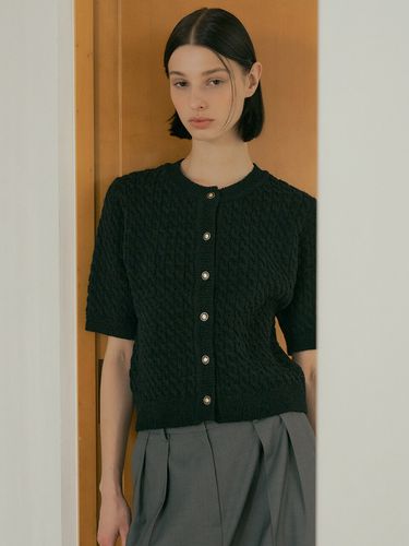 V. Bubble Knit Cardigan (Black) - VERBE - Modalova