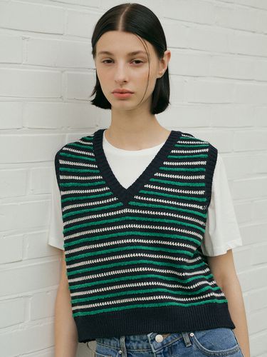 V. Rainbow Knit Vest (Navy) - VERBE - Modalova