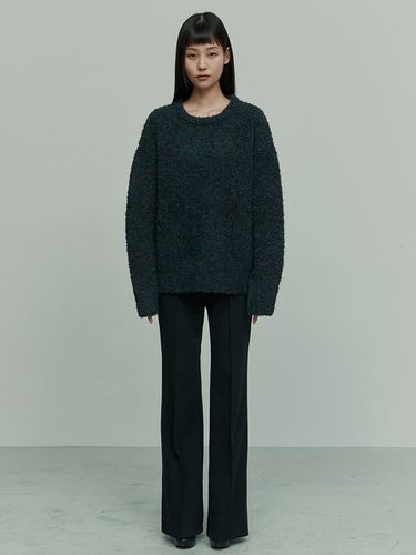 Wool Blend Vegan Knit Top_Melange Seaweed - RE RHEE - Modalova