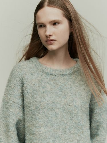 Wool Blend Vegan Knit Top_Melange Mint - RE RHEE - Modalova