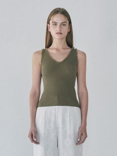 Hairy Knit Sleeveless_Khaki - DIAGONAL - Modalova