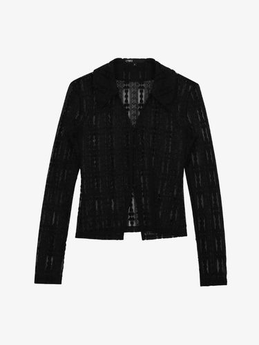 Collar Lace Cardigan_Black - CITYBREEZE - Modalova