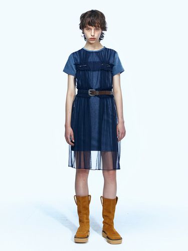 Vlada Mesh Belt Velvet Dress_Dusty Blue - ADSB ANDERSSON BELL for WOMEN - Modalova