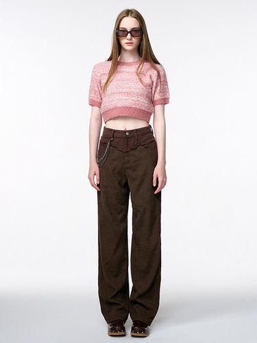 Corduroy Mix Pants - Brown - ETMON - Modalova