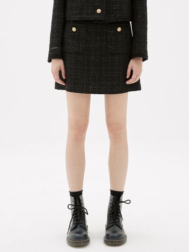 Tweed Mini Skirt (Black) - HAE BY HAEKIM - Modalova