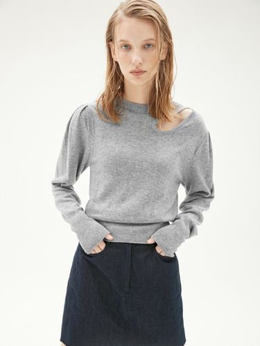 Puff Sleeve Slit Knit (Grey) - HAE BY HAEKIM - Modalova