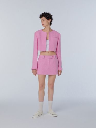 Wool Mini Skirt (Pink) - INSTANTFUNK - Modalova