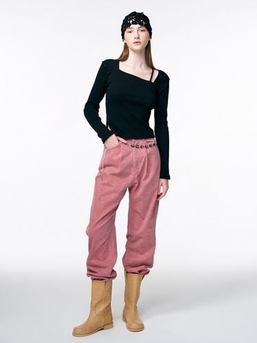 Pigment Pintuck Denim Pants - Pink - ETMON - Modalova