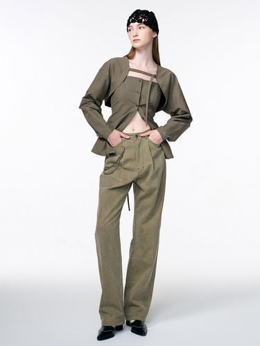 Pigment Pintuck Denim Pants - Khaki - ETMON - Modalova