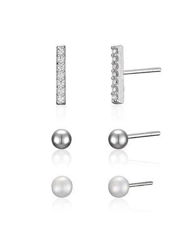 Baby Pearl Cubic Bar Earring Set #LSE16 - LUNNE - Modalova