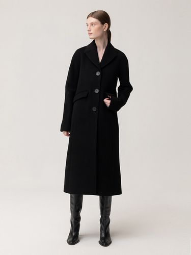 Fine Wool Shaped Coat_Black - KINDERSALMON - Modalova