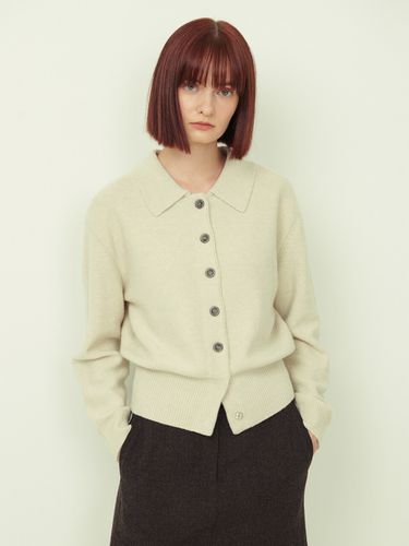 Collar Cashmere Cardigan (Melange ) - OSTKAKA - Modalova