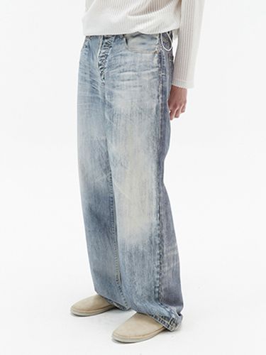 Wide Digital Printed Jeans_Ashed Blue - DNSR - Modalova