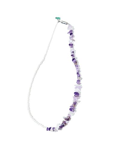 Pearl n Amethyst Necklace - niroserendipity - Modalova