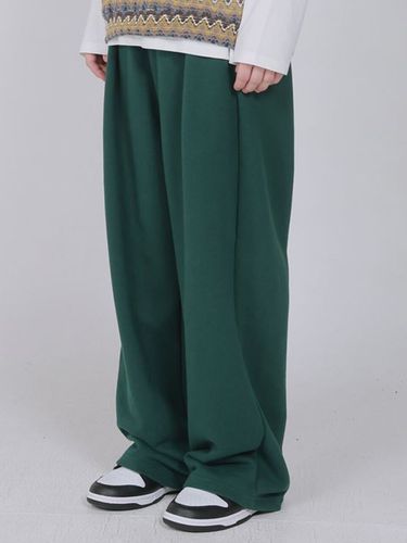 Wood One-Tuck Wide Training Pants_Green - FANACULT - Modalova