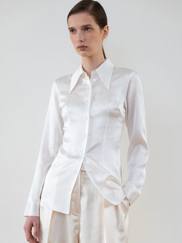 Silk Sharp Collar Shirt - THETIS - Modalova