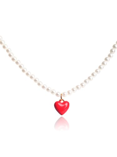 Red Heart Point Pearl Necklace (HL30) - TOU - Modalova