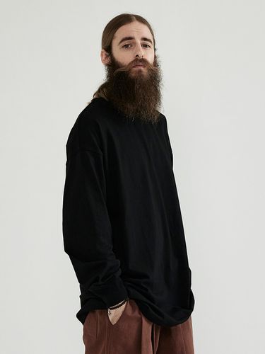 Overfit Round Long Sleeve T-Shirt_Black - CARGOBROS - Modalova