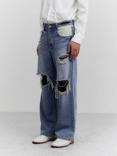 Destroyed Denim Pants (Blue) - Lagrange - Modalova