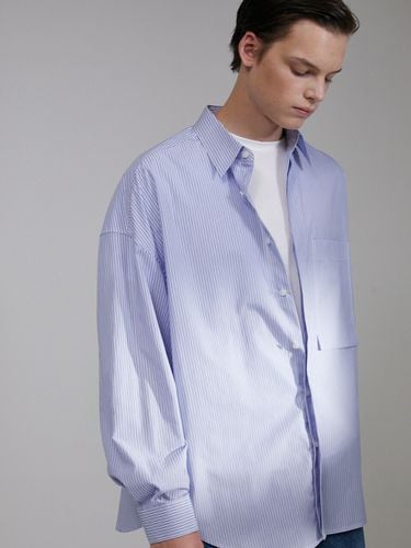 Square Volume Pinstripe Shirt_Blue - evener - Modalova