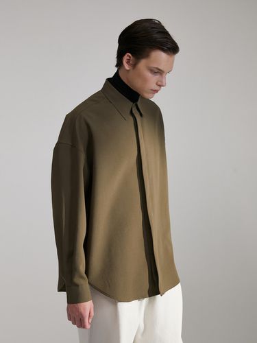 Laid Back Volume Oversize Shirt_Khaki - evener - Modalova