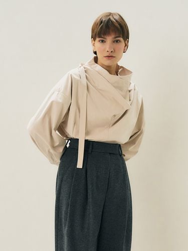 Cowl Neck Blouse - Beige - MAISONMARAIS - Modalova