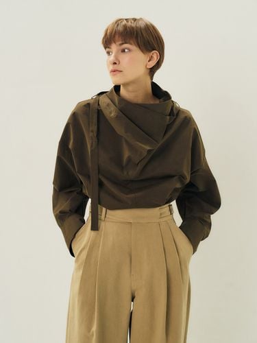 Cowl Neck Blouse - Brown - MAISONMARAIS - Modalova