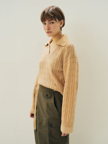 Cable Knit Sweater - Beige - MAISONMARAIS - Modalova