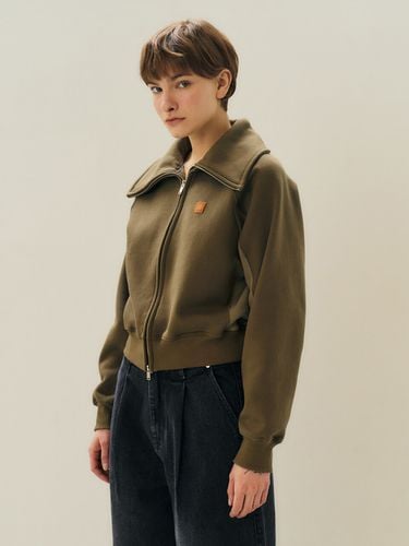 MM Zip-Up Sweater - Khaki - MAISONMARAIS - Modalova