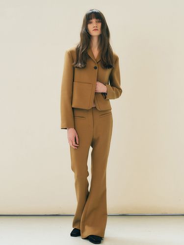 Wool Blended Bell Trouser - Camel - MAISONMARAIS - Modalova