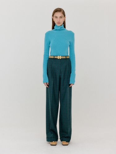 VANETTA Cuffed Hem Pants_Green Check - EENK - Modalova