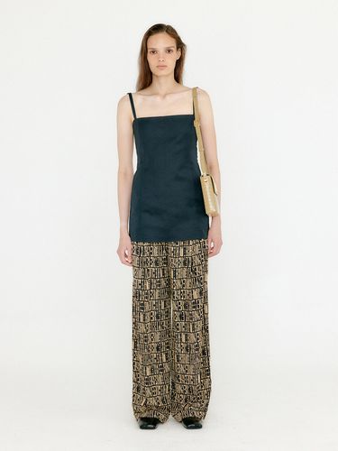 VENEZ Silk Wide Pants - Black/Beige - EENK - Modalova