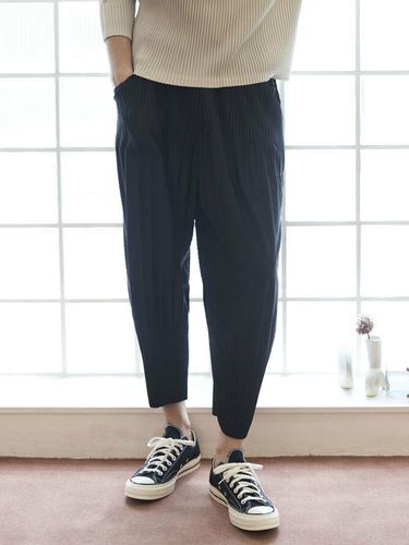 New Baggy Fit Plisse Pants_Black - MONPLISSE - Modalova