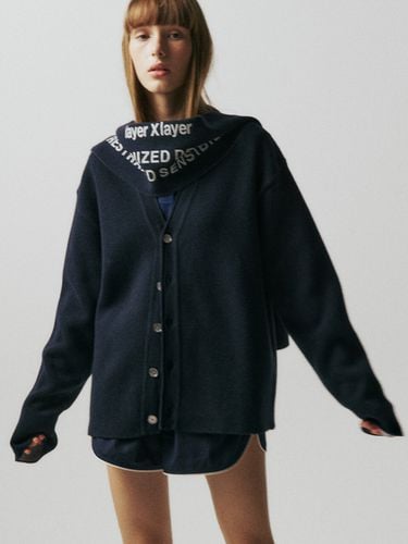 Layer 2 Button Cardigan_Navy - EZIO - Modalova