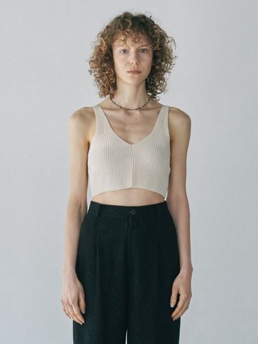 Tie Up Knit Top_Beige - DIAGONAL - Modalova