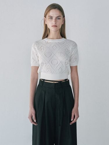 Logo Pattern Half Knit_White - DIAGONAL - Modalova