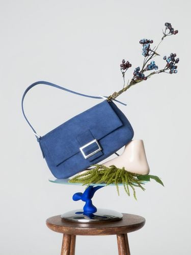 Suede Luke Shoulder Bag - Blue - RAIVE - Modalova