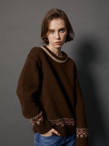 Fair Isle Heavy Sweater_Melange Brown - ODD DEPARTMENT - Modalova