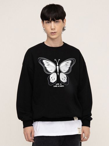 Unisex White Butterfly Sweatshirt (Black) - GRAVER - Modalova