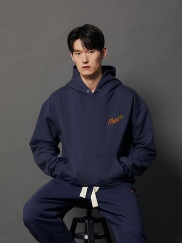 Embroidered Sweat Pullover Hoodie_Navy - ODD DEPARTMENT - Modalova