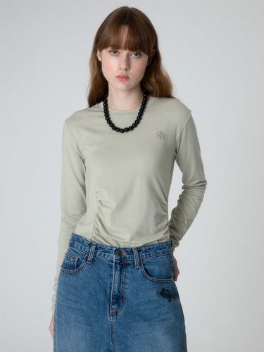 Shirring Long Sleeve T-shirt_Khaki - RAIVE - Modalova