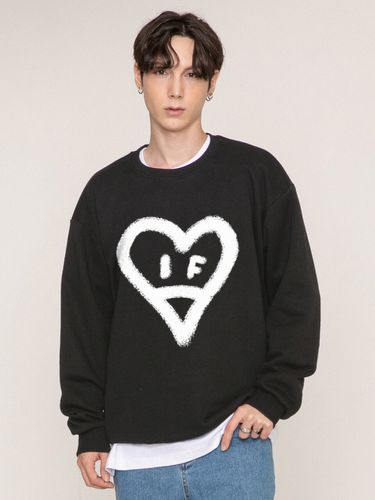 Big Smiley Heart Sweatshirt / Charcoal - GRAVER - Modalova