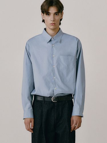 Relaxed Curved Shirt_Sky Blue - AREUBAN - Modalova