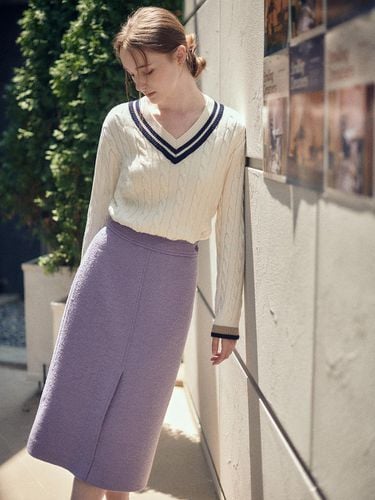 Midi Boucle Skirt - LOEUVRE - Modalova