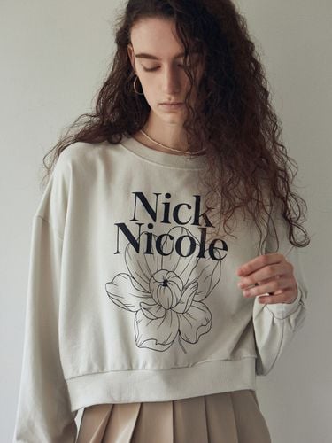 Nicole Narcissus Flower Crop Sweatshirt_Cream - NICK&NICOLE - Modalova